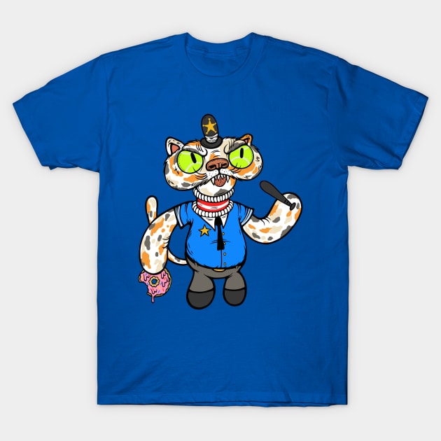 Sir Sock: Cat Cop T-Shirt by flynnryanart